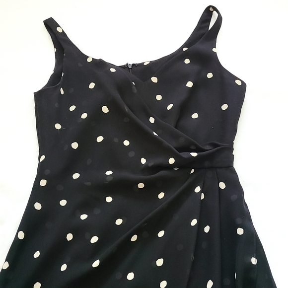 Vintage David Warren polka-dot faux wrap dress Classic Minimalist Closet Staple - Picture 3 of 14
